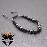 دستبند حدید و یاقوت گارنت کد D_1014