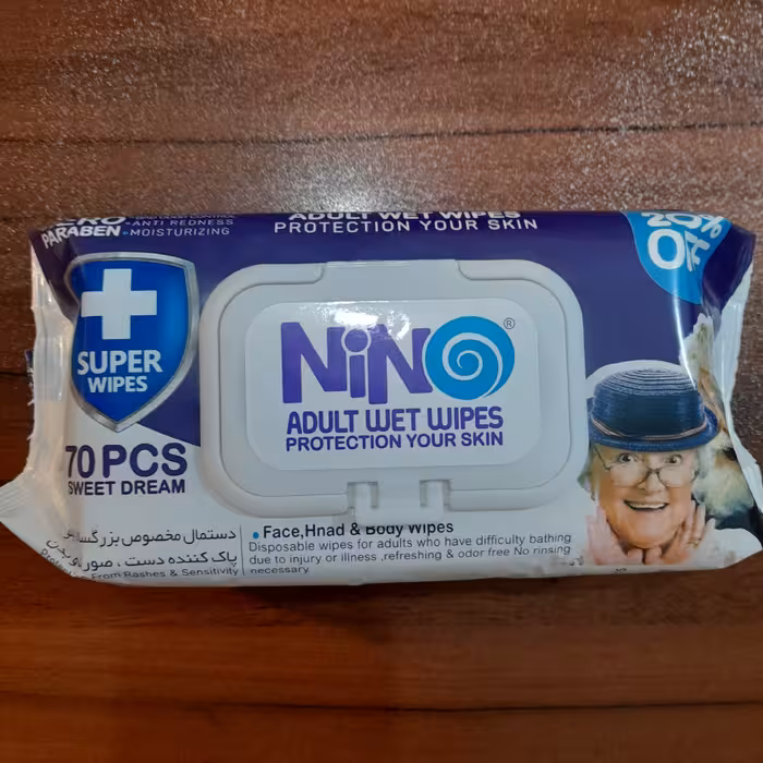 دستمال مرطوب مخصوص بزرگسالان نینو 70 برگی