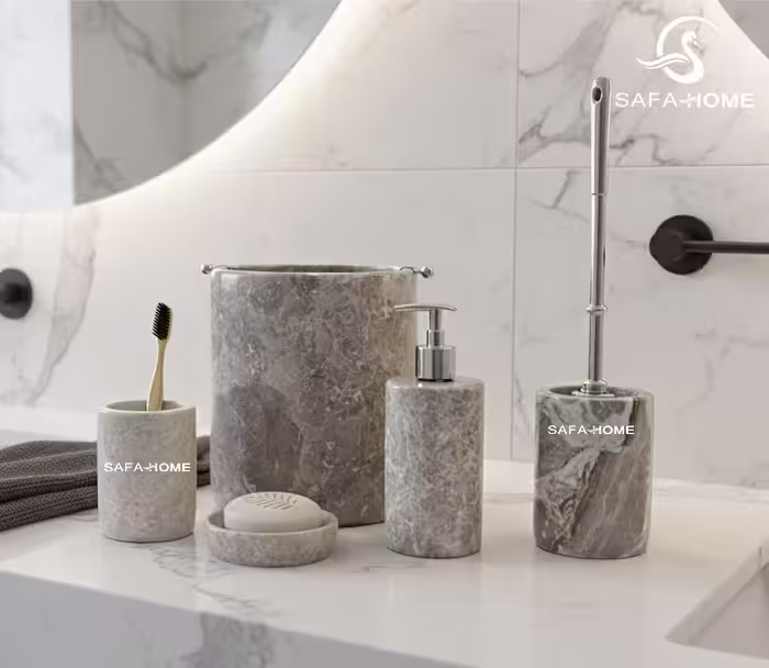 ست سرویس بهداشتی مدل سنگی طوسی