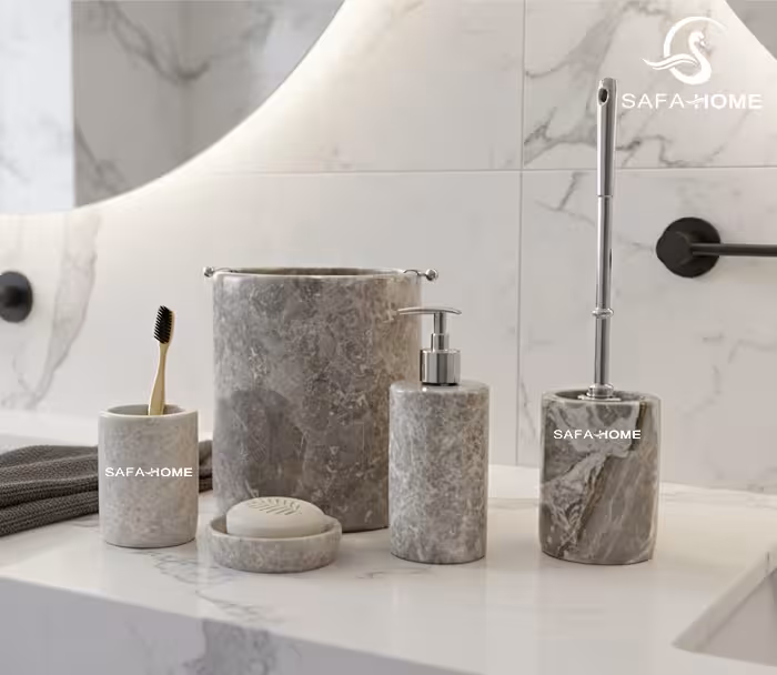ست سرویس بهداشتی مدل سنگی طوسی