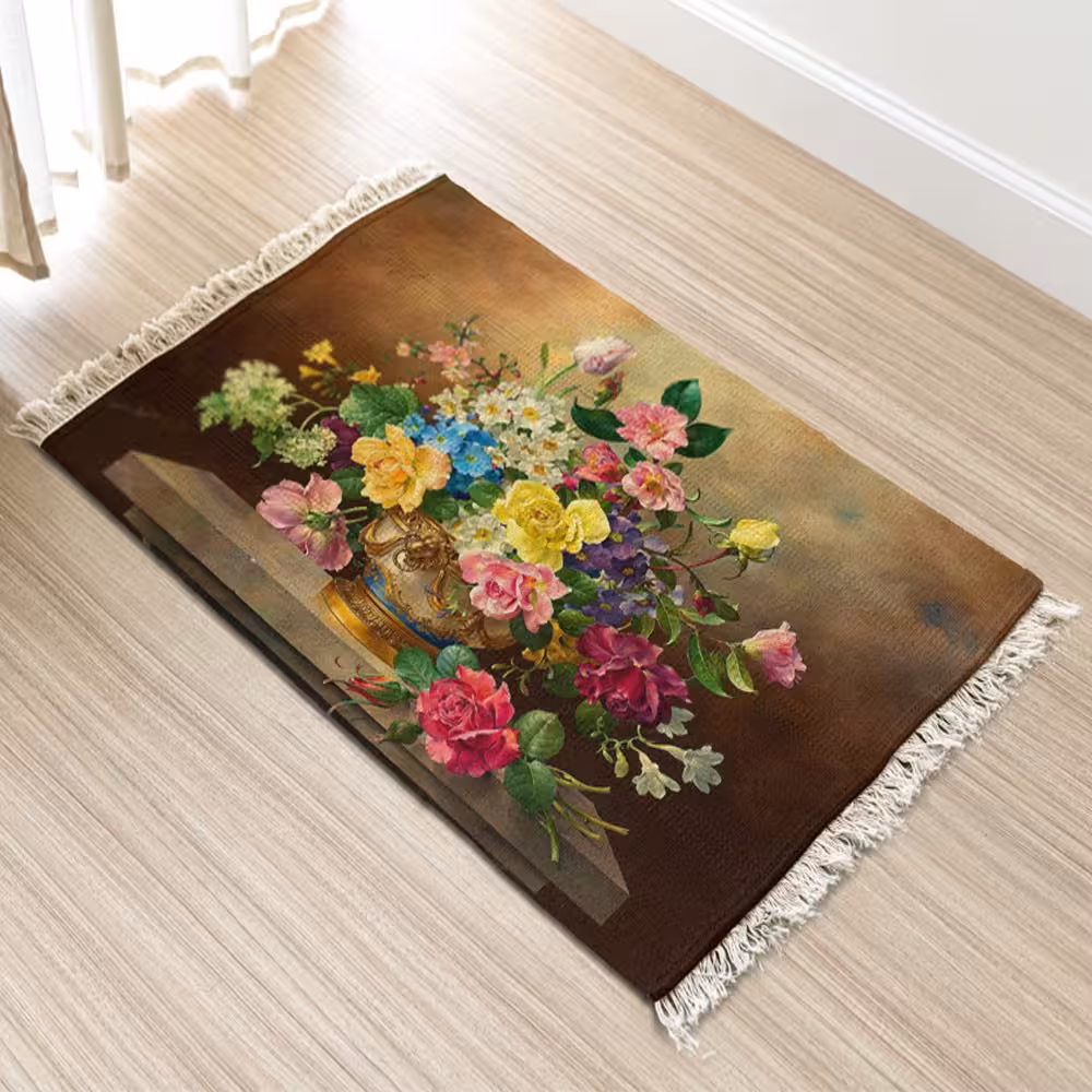 فرش چاپی طرح گل کد 3