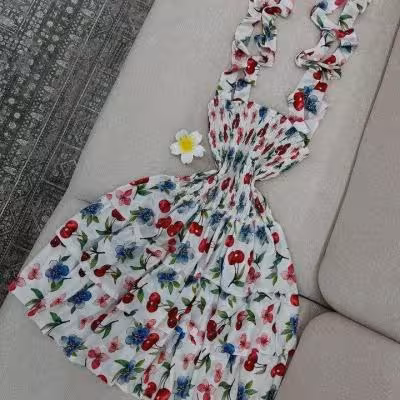 پیراهن ساحلی زنانه مدل پیراهن مجلسی سرشانه گره