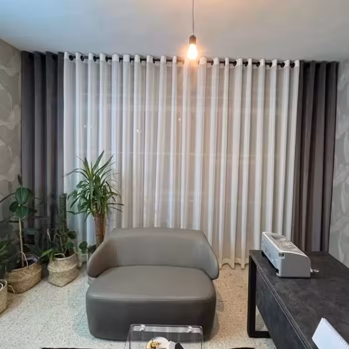 پک   پرده آماده پنجره5 متری مخمل کالیفرنیاو حریر ترک