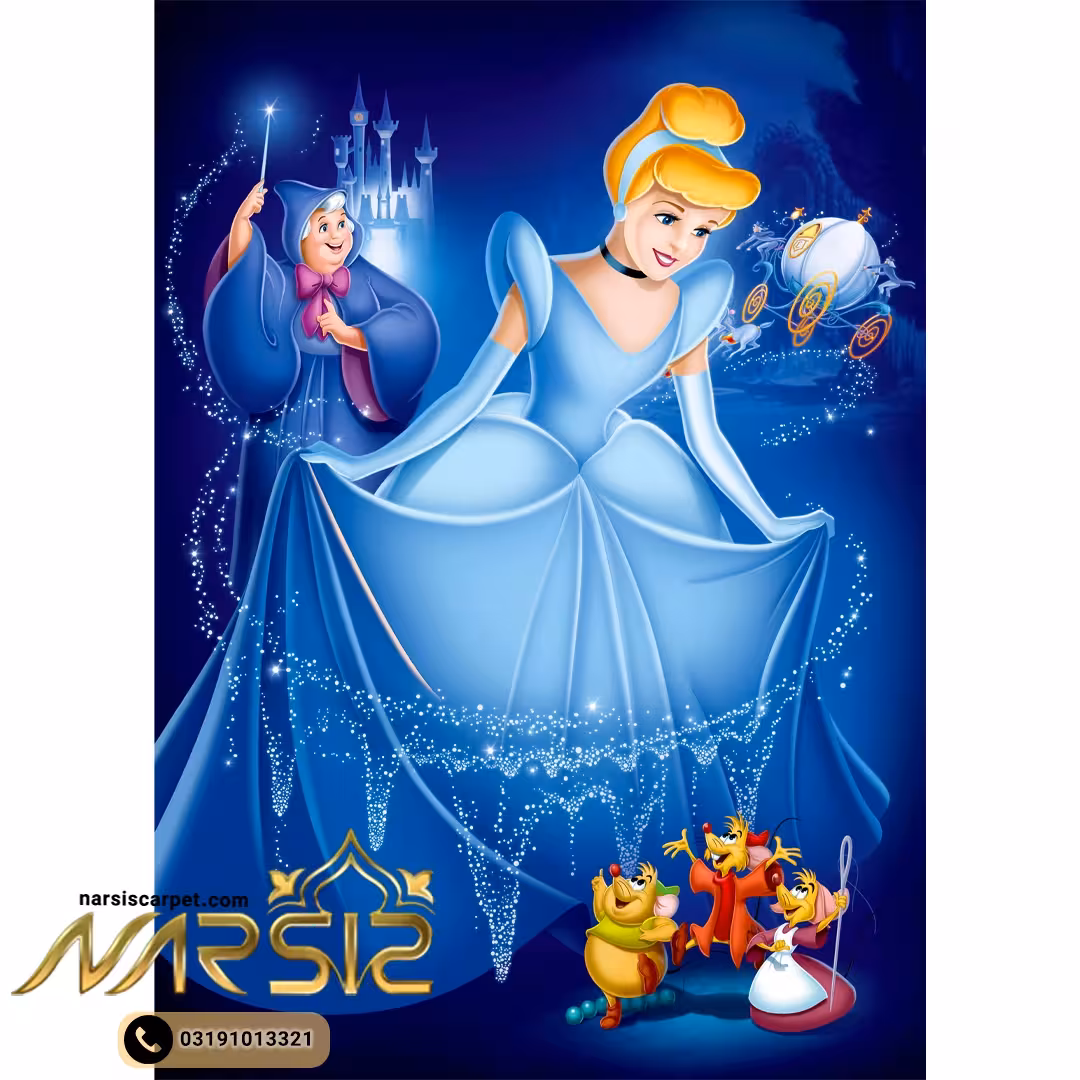 فرشینه کودک دخترانه طرح سیندرلا کد 60119