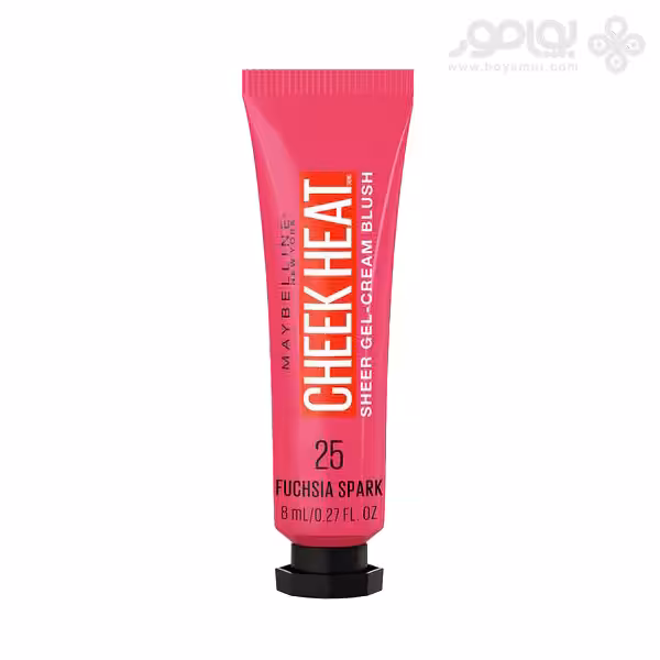 رژگونه مایع میبلین مدل CHEEK HEAT شماره 25 رنگ FUSHCIA SPARK