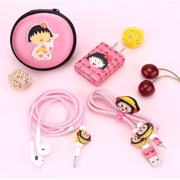 پک محافظ کابل شارژ با کیف گرد هواوی دختر چینی Huawei China Girl Usb Cable Protector