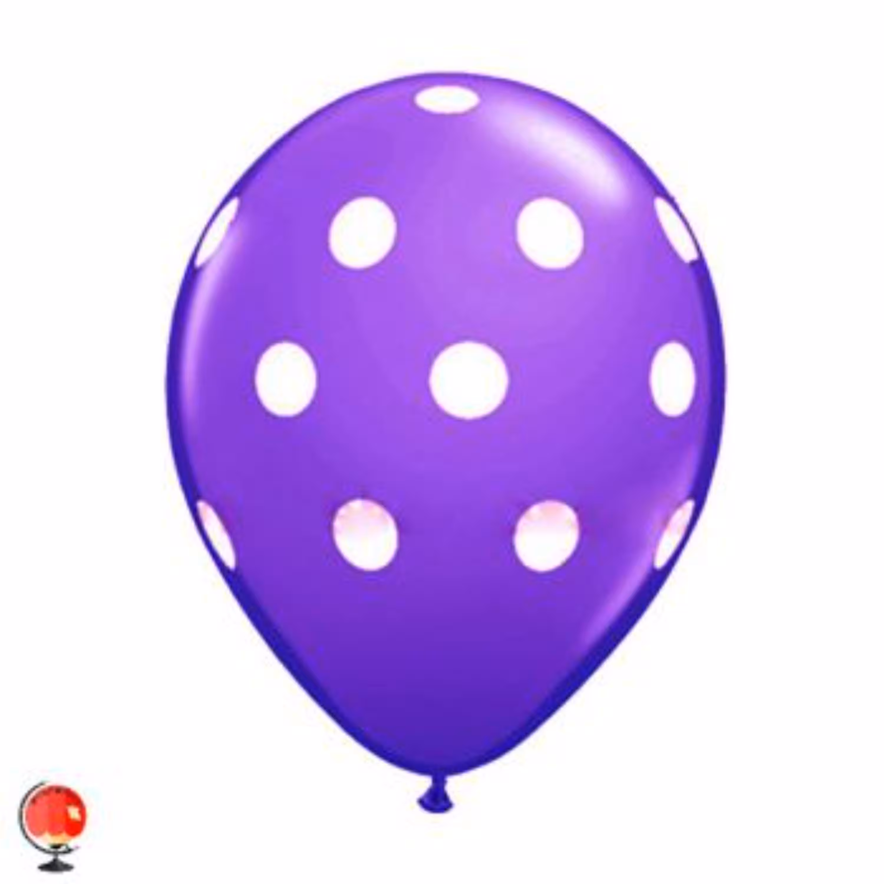 بادکنک بنفش خالدار سفید سایز 12 اینچ