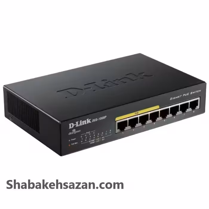 سوییچ 8 پورت گیگابیتی و غیر مدیریتی دی-لینک مدل DGS-1008P