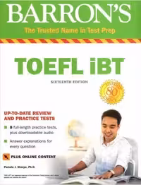 کتاب زبان بارونز تافل آی بی تی ویرایش شانزدهم Barrons TOEFL iBT 16th