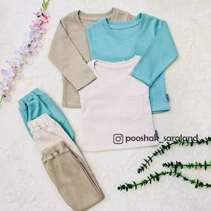 ست بلوز و شلوار نوزاد بیسکویتی