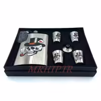 هیپفلاسک (قمقمه جیبی) 4شات طرح جمجمه کد a530435