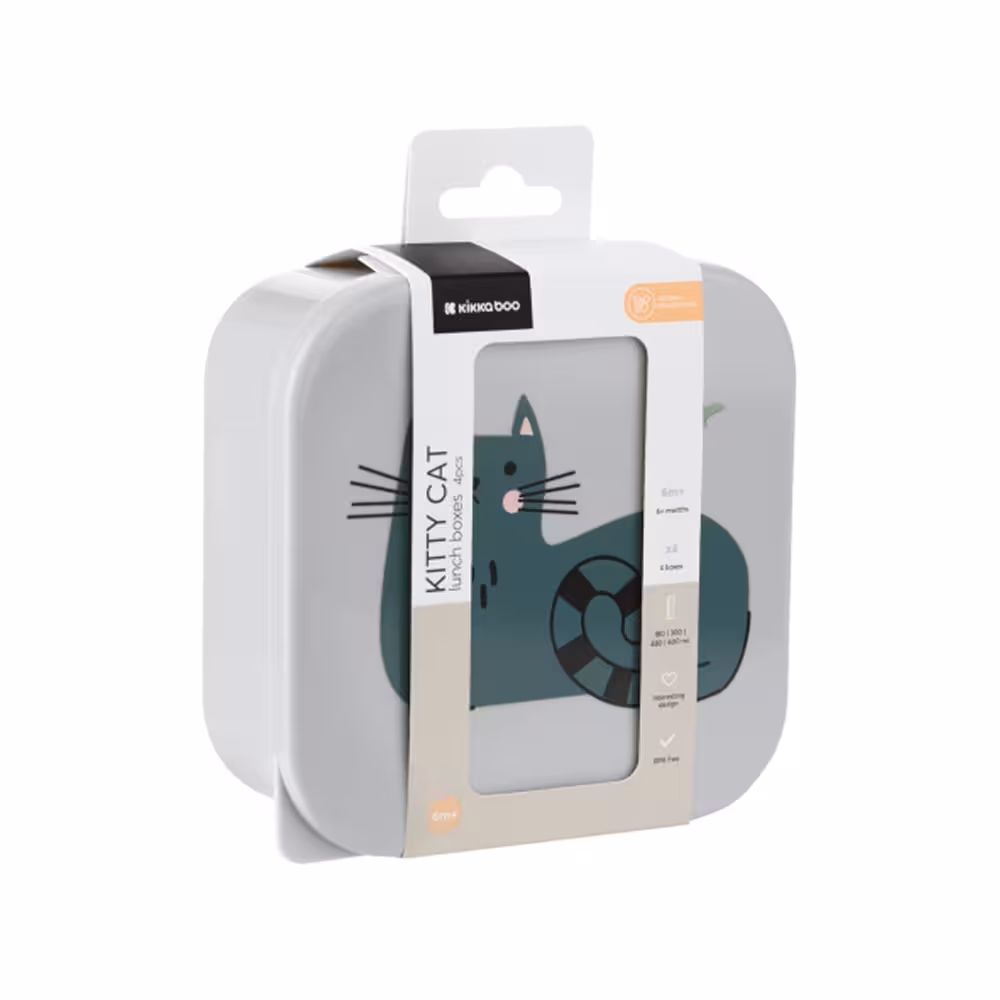 ظرف غذا 4 عددی کیکابو مدل Kitty cat