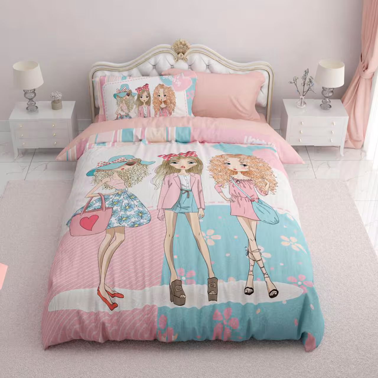 سرویس لحاف روتختی ترکسان یک نفره 4 تیکه کد D73