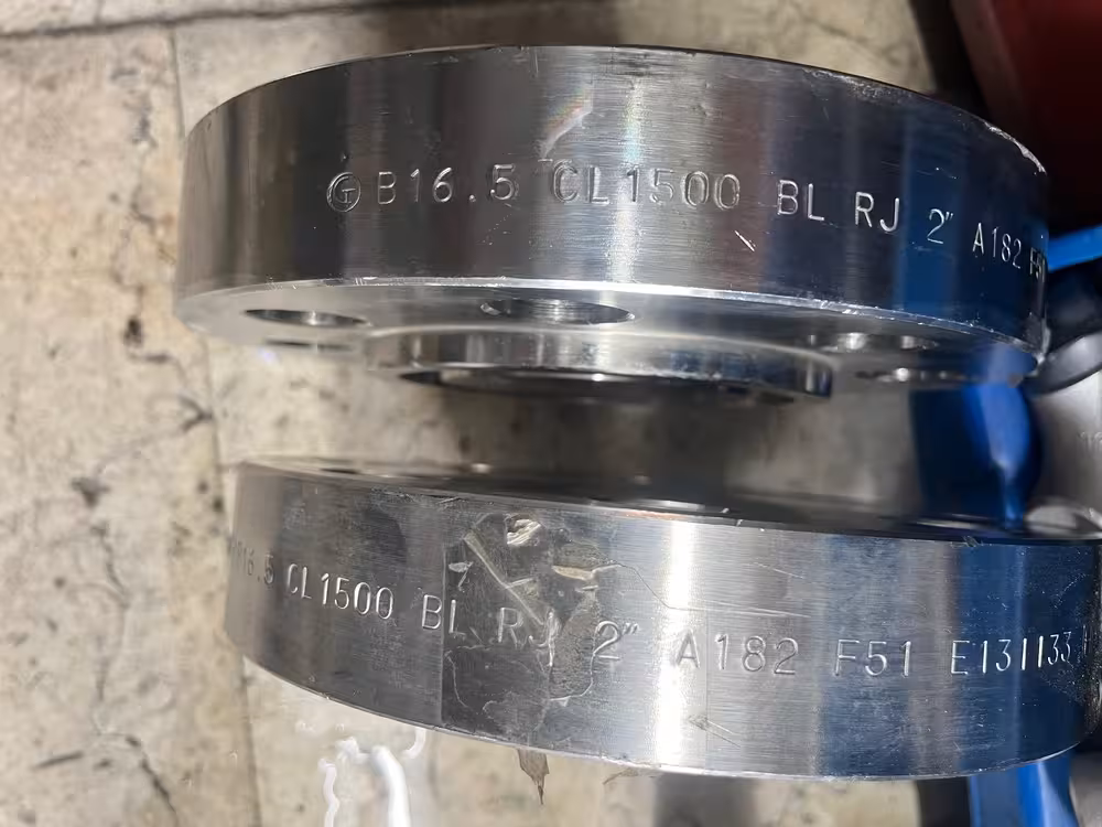 فلنج کور 2 اینچ دابلکس استنلس استیل RTJ کلاس 1500 B16.5 از جنس A SA182/F51