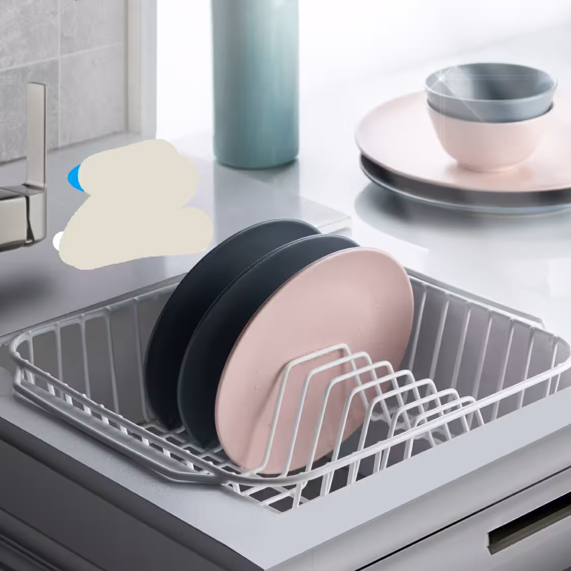 داخل سینکی ابچکان  سفید ابکش سبد داخل سینک غرفه نارنجی