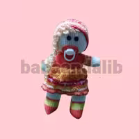عروسک دخترانه بافت دامن نارنجی سری 2 قد 34 سانتی متر