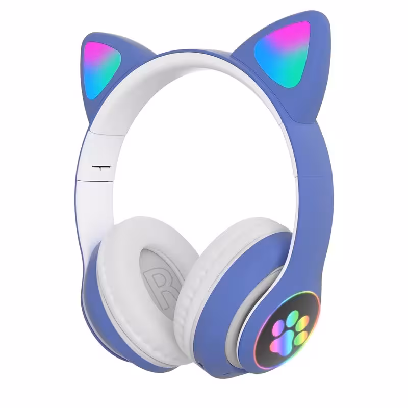 هدفون بلوتوثی RGB طرح گربه طراحی زیبا و ارگونومیک