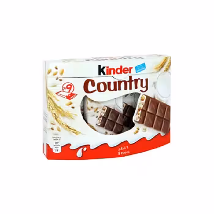 شکلات با مغز شیر و غلات مدل کانتری کیندر 211 گرمی Kinder