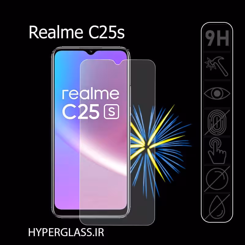 گلس محافظ صفحه نمایش نانو بلک اورجینال گوشی ریلمی Realme C25s