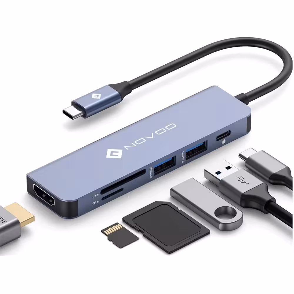 هاب 6 پورت USB-C نوو مدل R6 PD