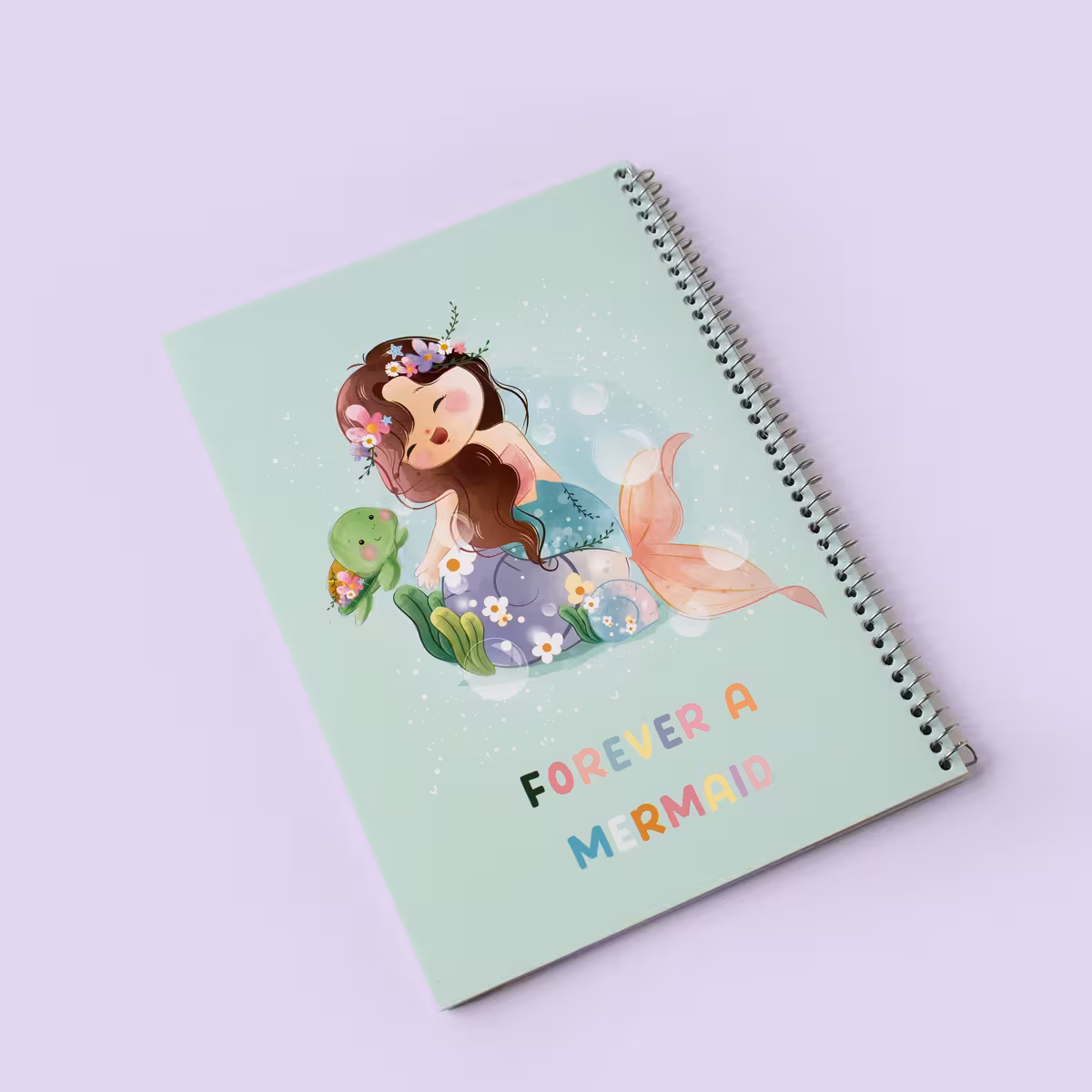 دفتر مدرسه فانتزی خطدار 40 برگ حاشیهدار پری دریایی کیچ بوک (KITSCH BOOK)