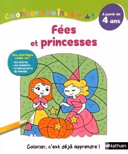 کتاب رنگ آمیزی فرانسوی Coloriages malins : princesses et fées a partir de 4 ans
