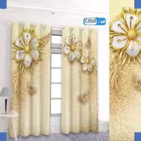 پرده تصویری طرح گل کریستالی برند پرنا