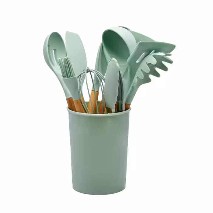 سرویس کفگیر و ملاقه 12 پارچه کیچن ست مدل سیلیکونی کد a12 | کالا مکس