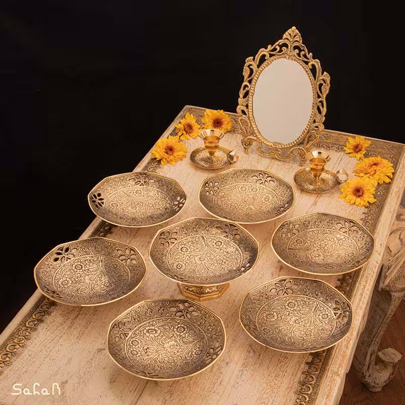 ست هفت سین برنجی آنتیک کد 1199