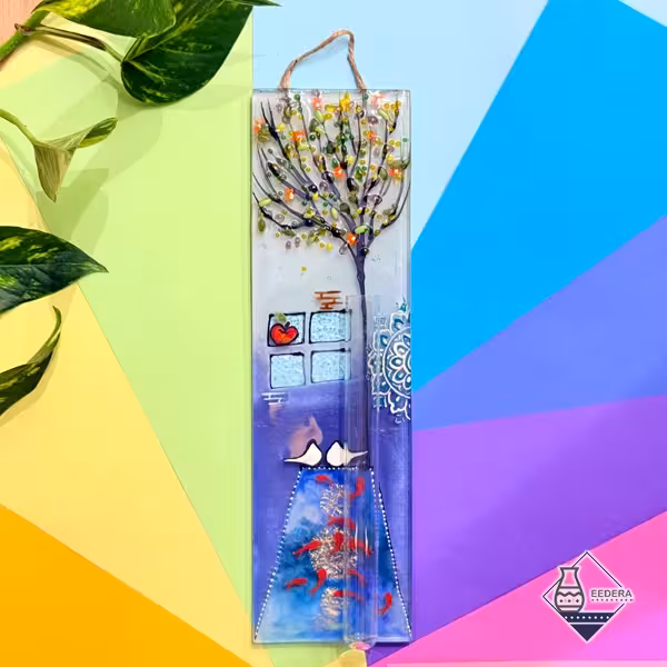 گلدان آویز شیشه ای طرح سه