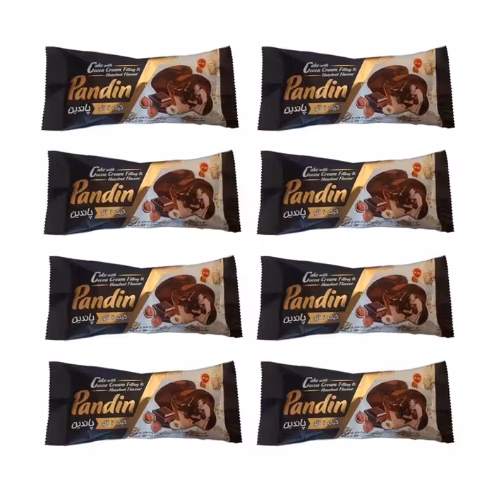 کیک دو قلو مغز دار پاندین مینو 60 گرمی بسته 36 عددی