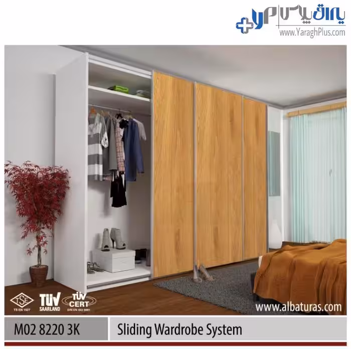 مکانیزم سه درب کمد ریلی 100 کیلویی روکار آلباتور