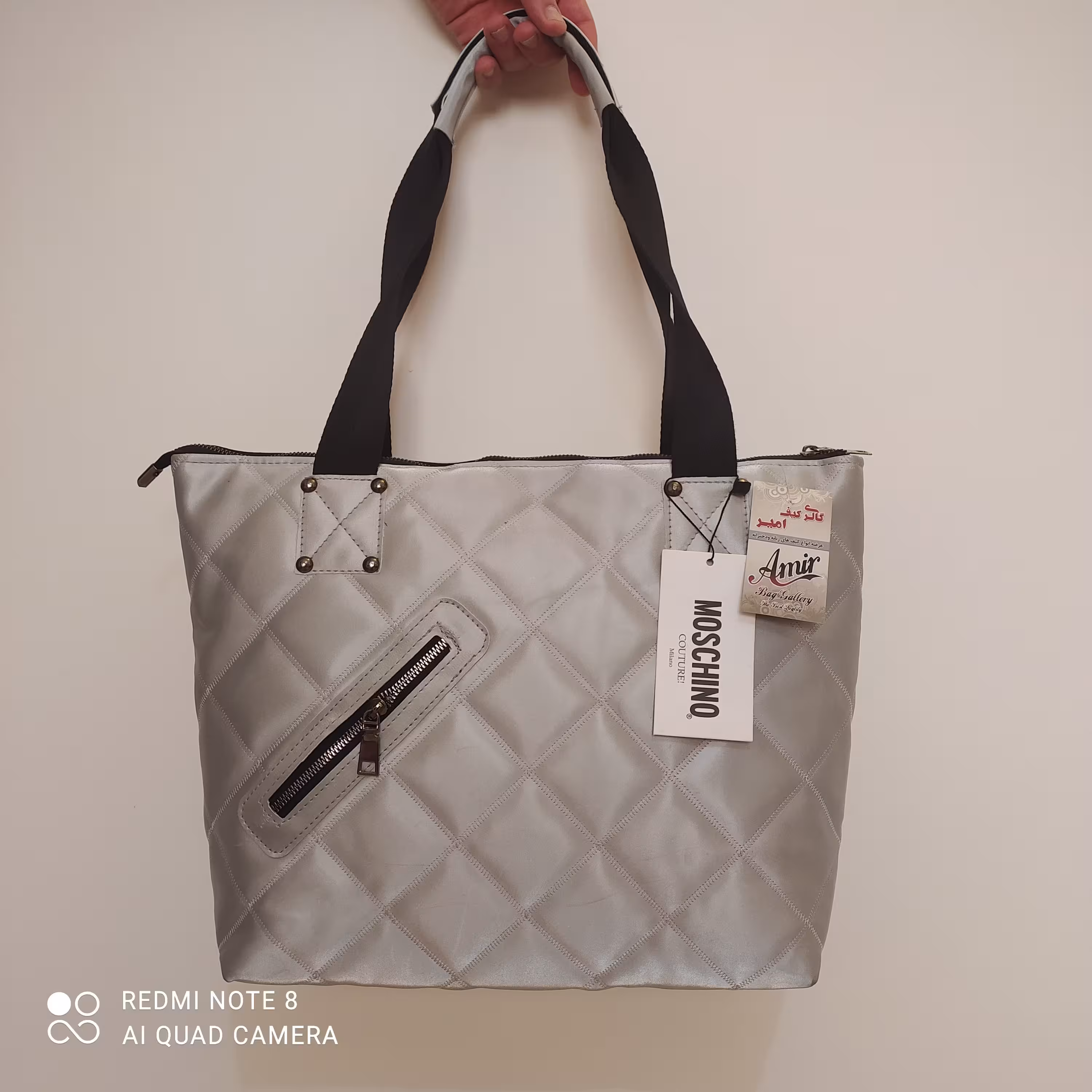 کیف شیک زنانه نقره ای براق