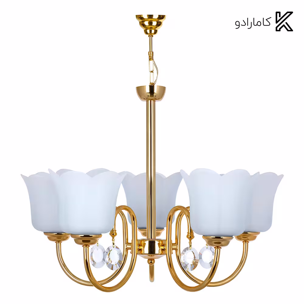 لوستر فلزی 5 شعله چشمه نور کد A856/5
