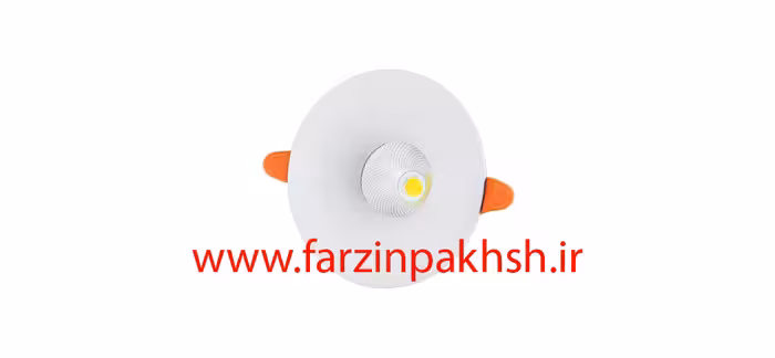 چراغ سقفی توکار 7 وات COB پارس شعاع توس مدل آمیتریس بدنه سفید