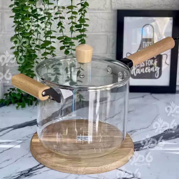 قابلمه پیرکس دسته چوب بلند 4.5L