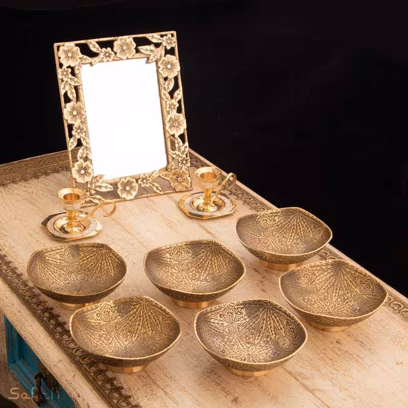 ست هفت سین برنجی طلایی کد 1096