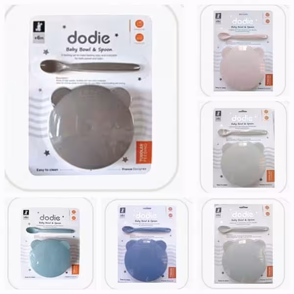 ظرف غذا درب دار با قاشق نوزادی دودیه Dodie