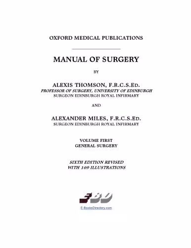 خرید و دانلود نسخه کامل کتاب Manual of Surgery Volume First