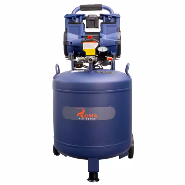 کمپرسور باد 50 لیتری (ایستاده) بدون روغن سایلنت 1480 وات 8 بار برند روما ROMA 2_1480F50V