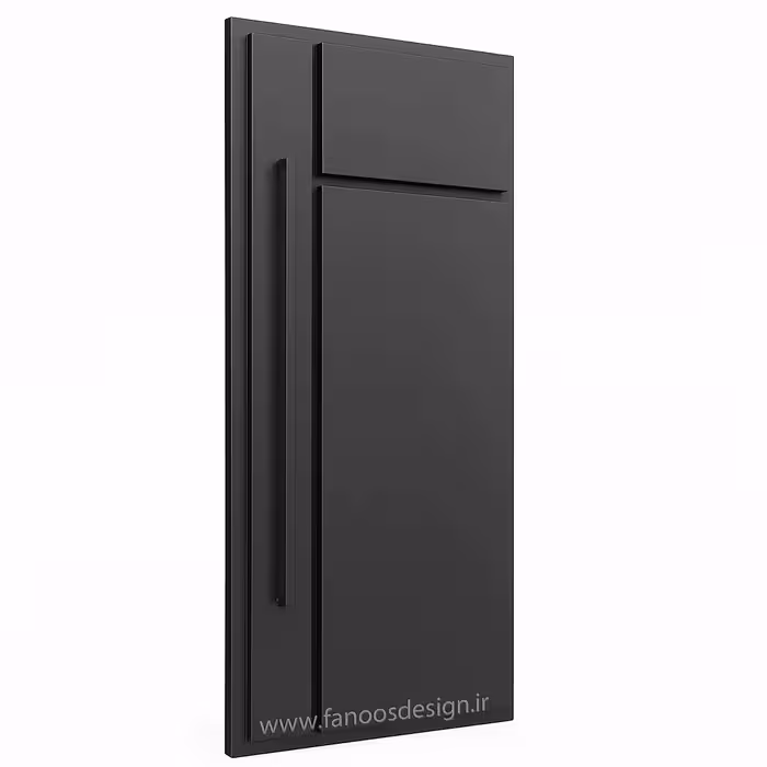 درب حیاط آهنی مدرن مشکی مدل مینیمال با رنگ الکترواستاتیک – کد 30164