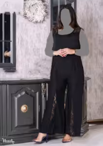 سرهمی زنانه کرپ مدل تیام سایز بزرگ