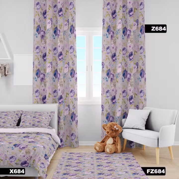 روتختی طرح گل بنفشه کد 684