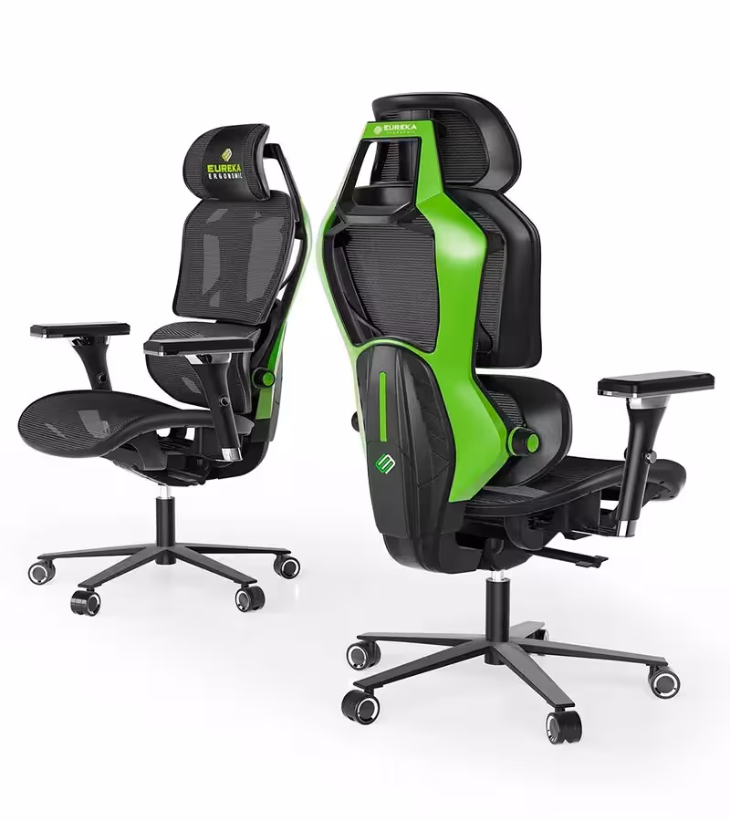 صندلی گیمینگ هیبریدی یوریکا Gaming Chair Eureka TYPHON Green