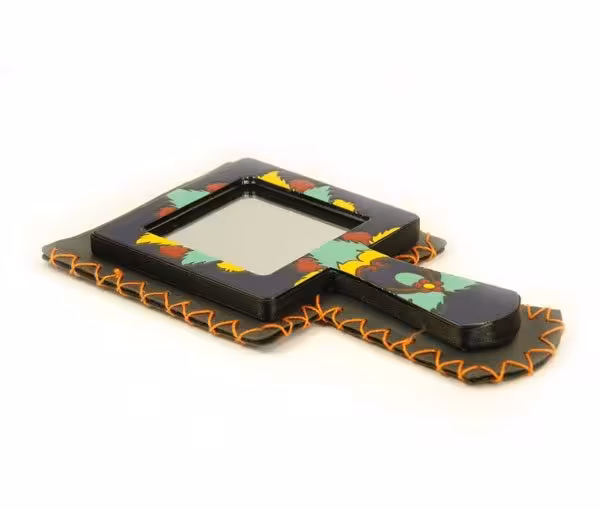 آینه دسته دار چوبی دستساز کد MH1005