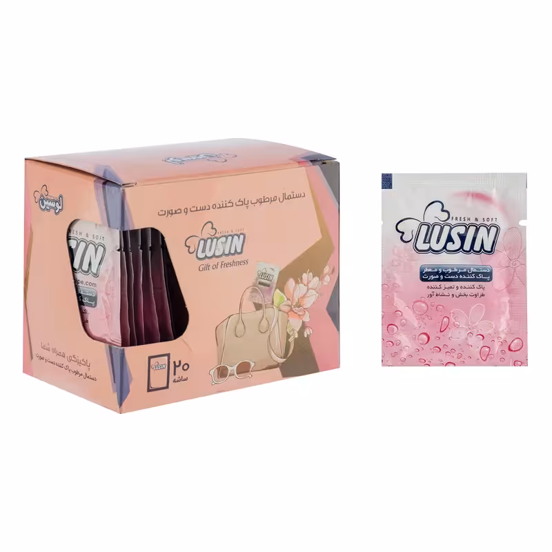 دستمال مرطوب لوسین مدل معطر بسته 20 عددی