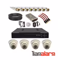 پکیج کامل 4 دوربین مداربسته دام پلاستیکی LIGHT   دستگاه 4 کانال 1080N