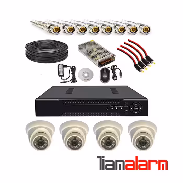 پکیج کامل 4 دوربین مداربسته دام پلاستیکی LIGHT   دستگاه 4 کانال 1080N