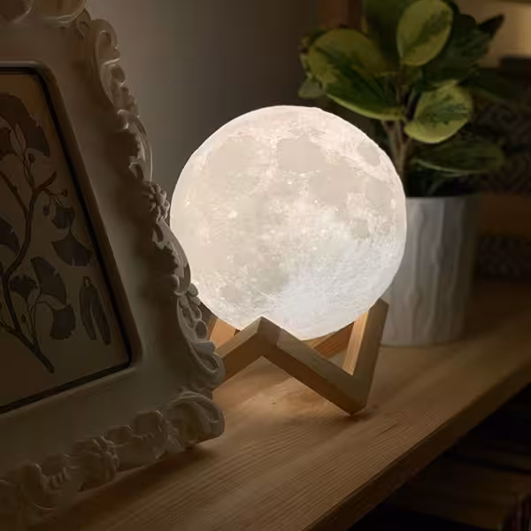 چراغ خواب و اباژور کره ماه(چهار رنگ-لمسی)