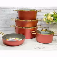 سرویس قابلمه گرانیتی 9 پارچه لاوان مدل فورج قرمز ارسال رایگان